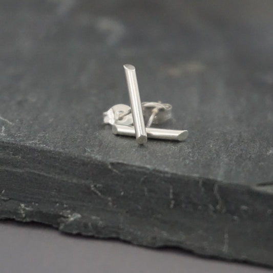 Angled Bar Stud Earrings