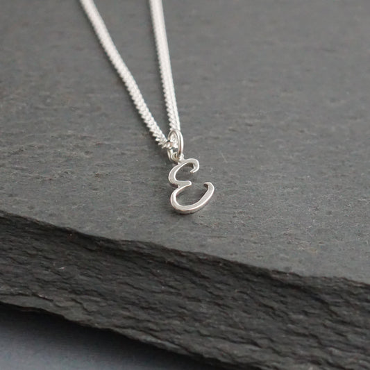 Pierced Initial Charm Necklace