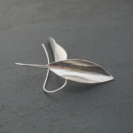 Forged Leaf "River Boat" Earrings