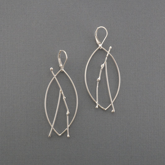 Abstract Line Leaf Earrings, v.2