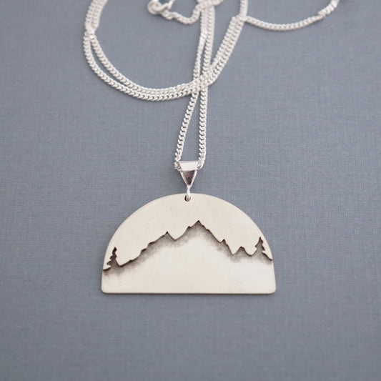 Forest Mountain Silhouette Pendant