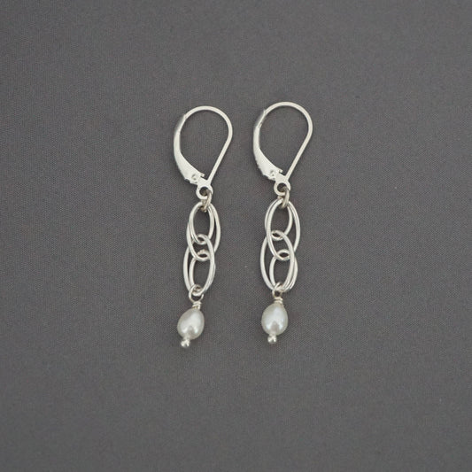 Double Oval Cascade FWP Drop Earrings