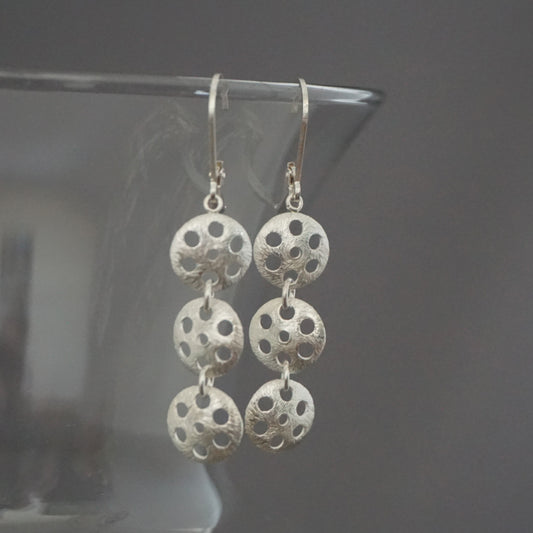 Triple Lotus Root Drop Earrings