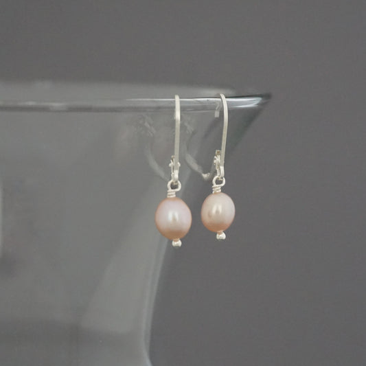 Single FWP Drop Earrings, Pink