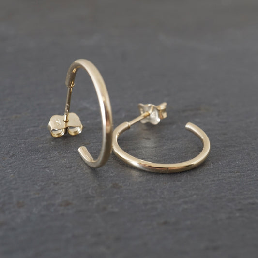 Small Round Hoops 10k Gold Studs